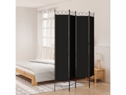 Separador de ambientes con 4 paneles | Separador de ambientes | Separador de ambientes 160x220 cm Tela negra