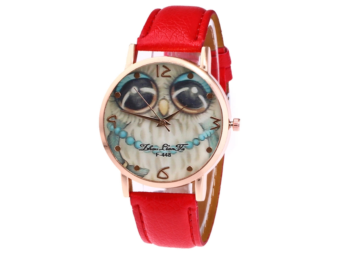 Reloj De Cuarzo Con Correa De Cuero Pu Unisex Zhoulianfa De Moda Casual (rojo)