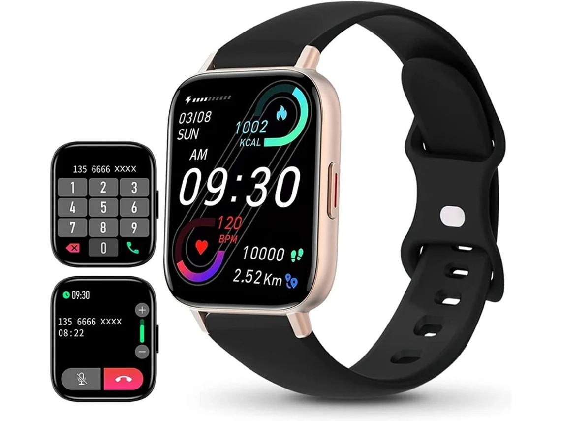 El reloj inteligente Yizhood I20 con monitorización del sueño se activa automáticamente en negro.