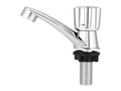Grifo Sencillo De Agua Fría En Abs Cromado Para Fregadero De Cocina Y Lavabo De Baño, Rosca G1/2.