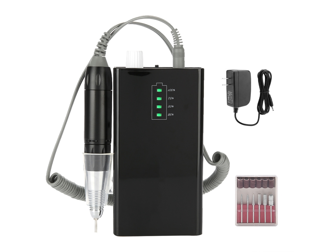 Lima de uñas eléctrica inalámbrica recargable de 30000 rpm, herramienta de manicura y pulidora Taladro