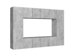 Maison Exclusive - Set De Muebles De Salón 8 Pzas Madera Ingeniería Gris Hormigón