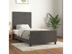 Estructura De Cama Sin Colchón Terciopelo Gris Oscuro 80x200 Cm