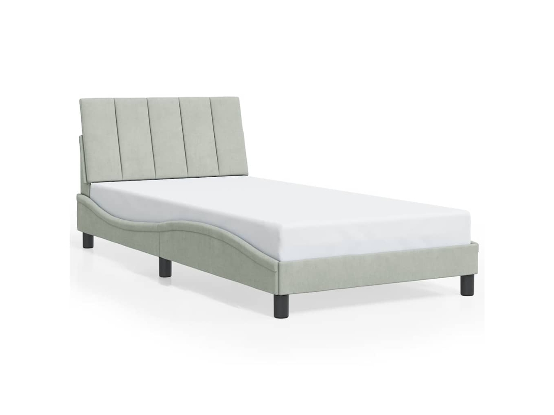Maison Exclusive - Estructura De Cama Sin Colchón Hanko Terciopelo Gris Claro 100x200 Cm