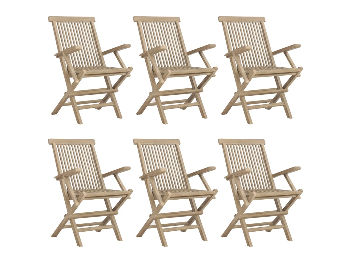 Maison Exclusive - Sillas De Jardín Plegables 6 Uds Madera Maciza Teca 56x61x89 Cm