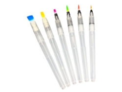 Juego portátil de 6 pinceles de acuarela MDUG con cerdas sólidas, ideal para principiantes en el arte y la pintura.