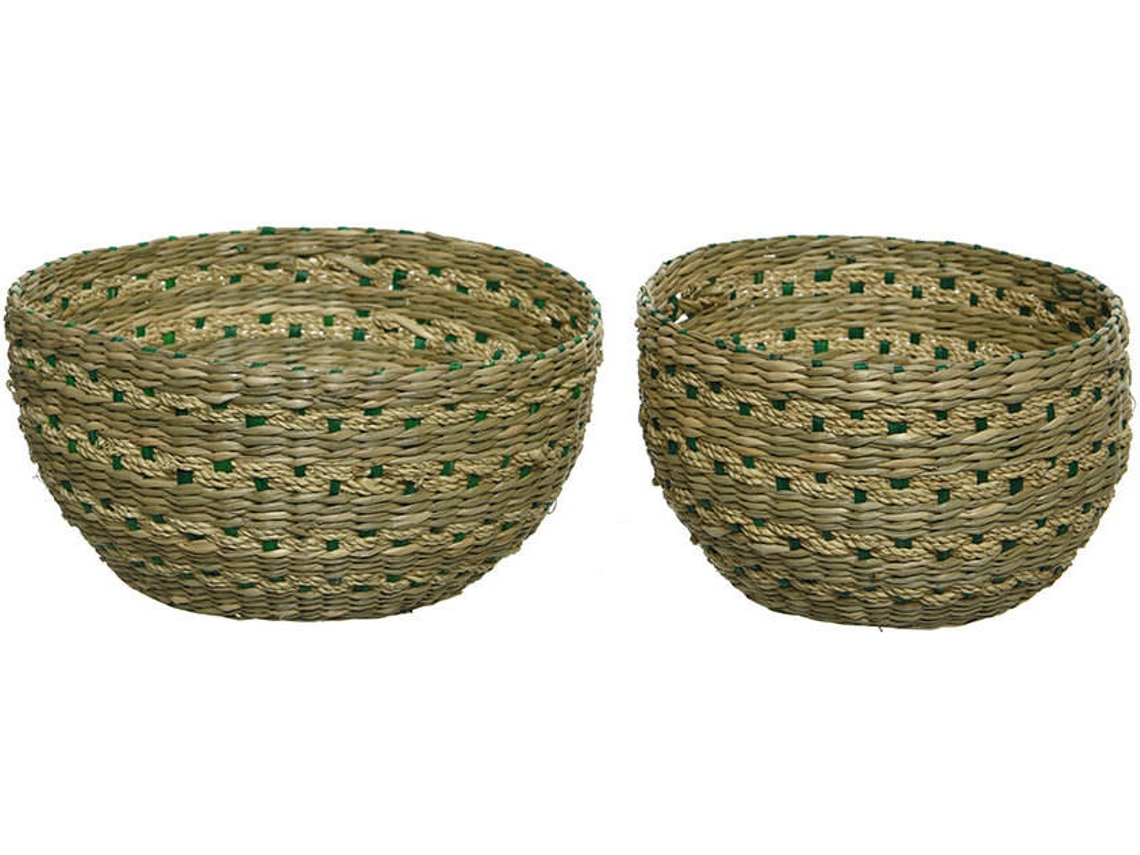 Juego de 2 Cestos Naturales KITCHEN GOODS (Ø20X10Cm, Ø16X10Cm)