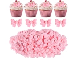 Decoração De Bolo Em Forma De Fita - 50 Peças - Rosa