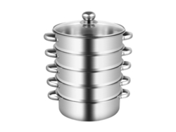 Vaporera de acero inoxidable de 5 capas, gran capacidad, olla inferior multifuncional, apta para todo tipo de estufas OEM