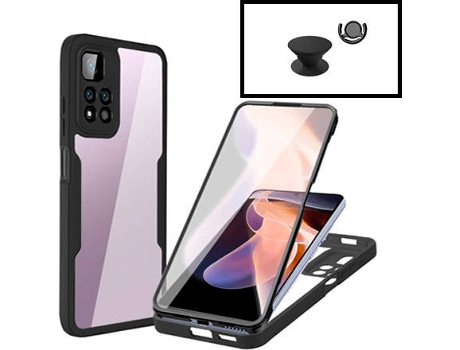 Kit Carcasa Anti-Crash 360 Protection + 1 GripHolder + 1 Soporte Xiaomi Poco X4 NFC PHONECARE Negro