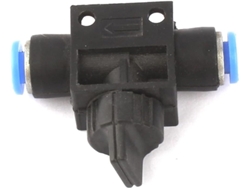 Válvula de control para sistema de riego manual en plástico de 6 mm (sin marca)