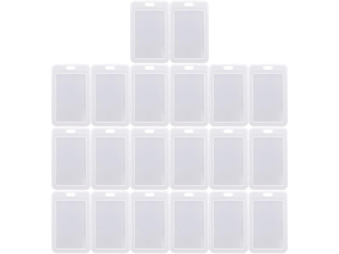 30 Portatarjetas De Estudiante De Plástico Blanco Transparente Con Protección Para Tarjetas Y Tapa.