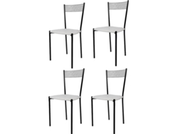 Conjunto de 4 Cadeiras T M C S Elegance MN102BI (Branco - 87x42x44 cm - Aço)