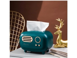 Caja de pañuelos de papel Rebe-caja con diseño de radio retro verde - Práctica y decorativa - Regalo creativo