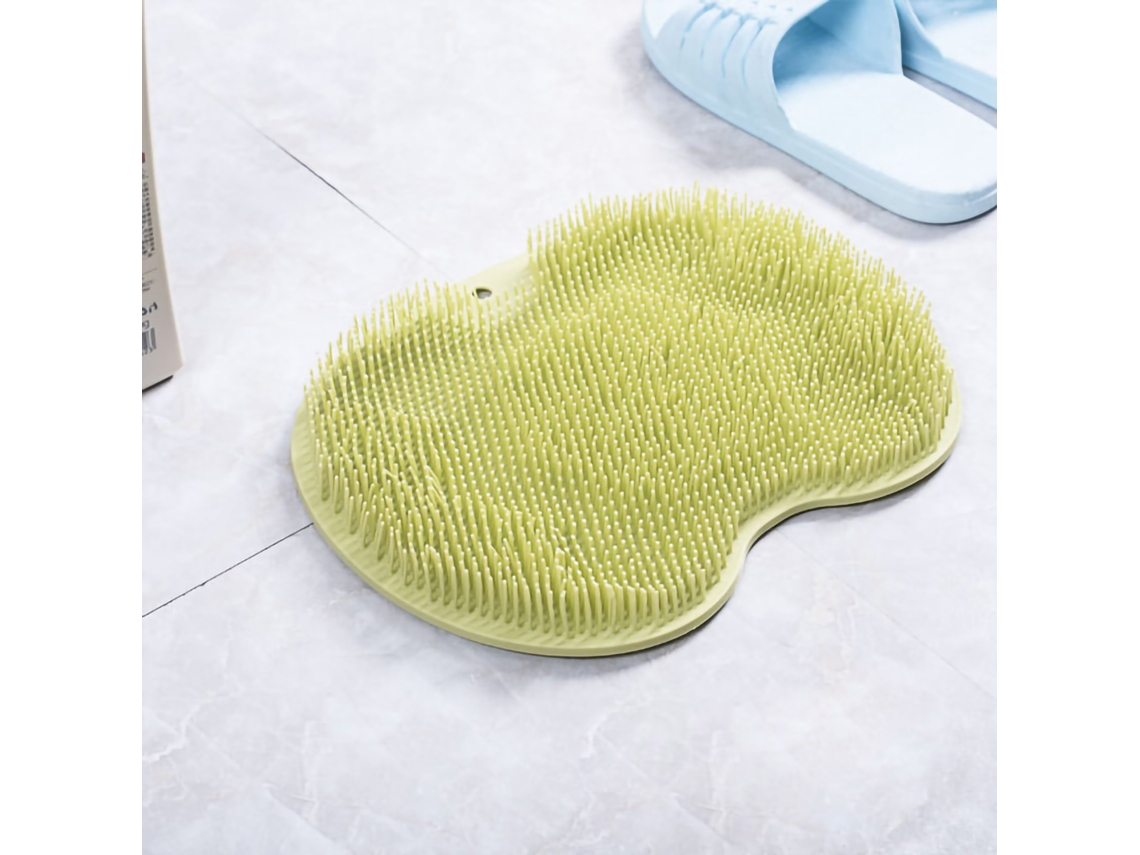 Alfombrilla Exfoliante Para Pies Con Ventosas Y Gancho, Plegable, Alfombrilla Masajeadora Exfoliante De Tpr, Verde