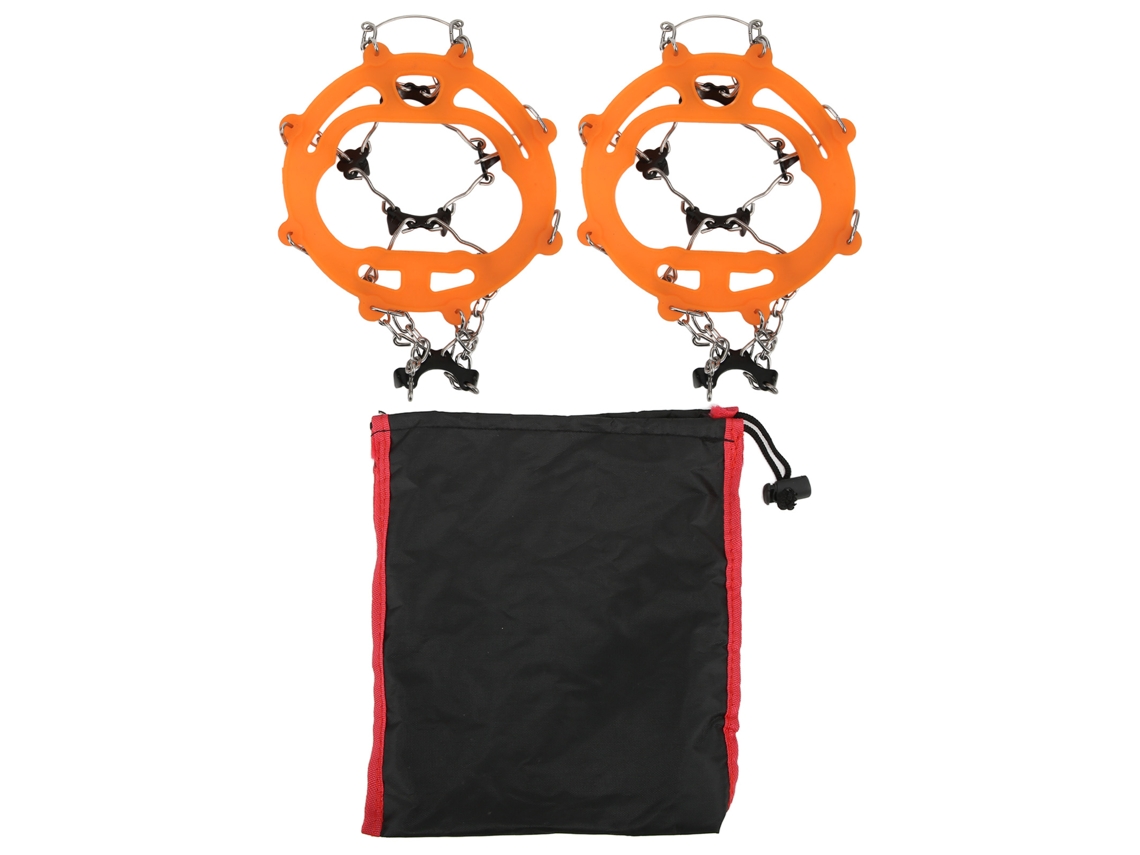 2 Pares De Garras Antideslizantes Para Zapatos Con 8 Pines Para Senderismo, Montañismo Y Nieve - Naranja