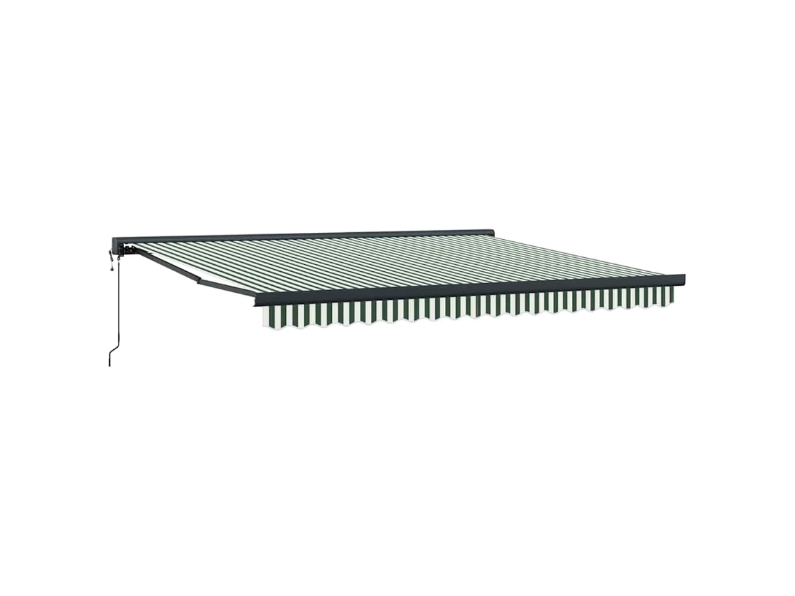 Maison Exclusive - Toldo Retráctil Verde Y Blanco 400 X 300 X 165 Cm Tela Y Metal