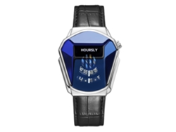 Reloj De Cuarzo Para Hombre (correa De Cuero Blanca Y Azul)