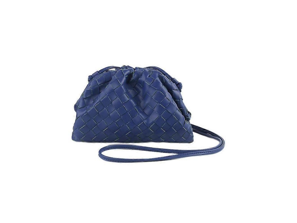 Bolso De Mano Tipo Cartera Cloud Mini Clutch De Piel Sintética Tejida Con Cierre Magnético Automático.