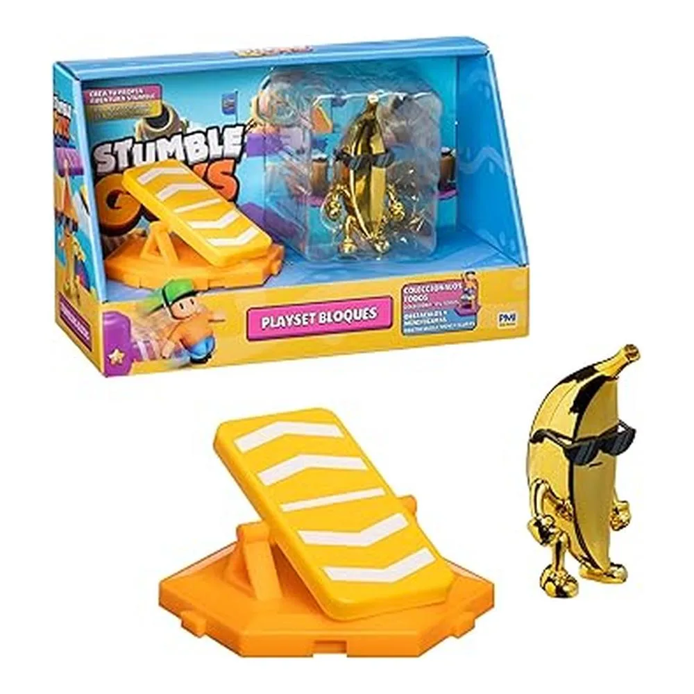 Bizak Stumble Guys Playset Mr. Banana, Figura 7,5 Cm Con Trampolín P25