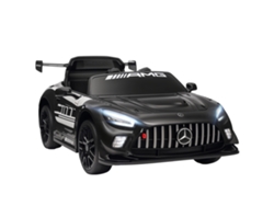 Coche Eléctrico Infantil Mercedes Amg Gt3 Evo De 12 V Con Motor Doble, Manillar Y Ruedas, Color Negro.
