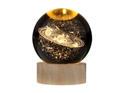 Lámpara de noche de cristal 3D con base de madera, regalo navideño