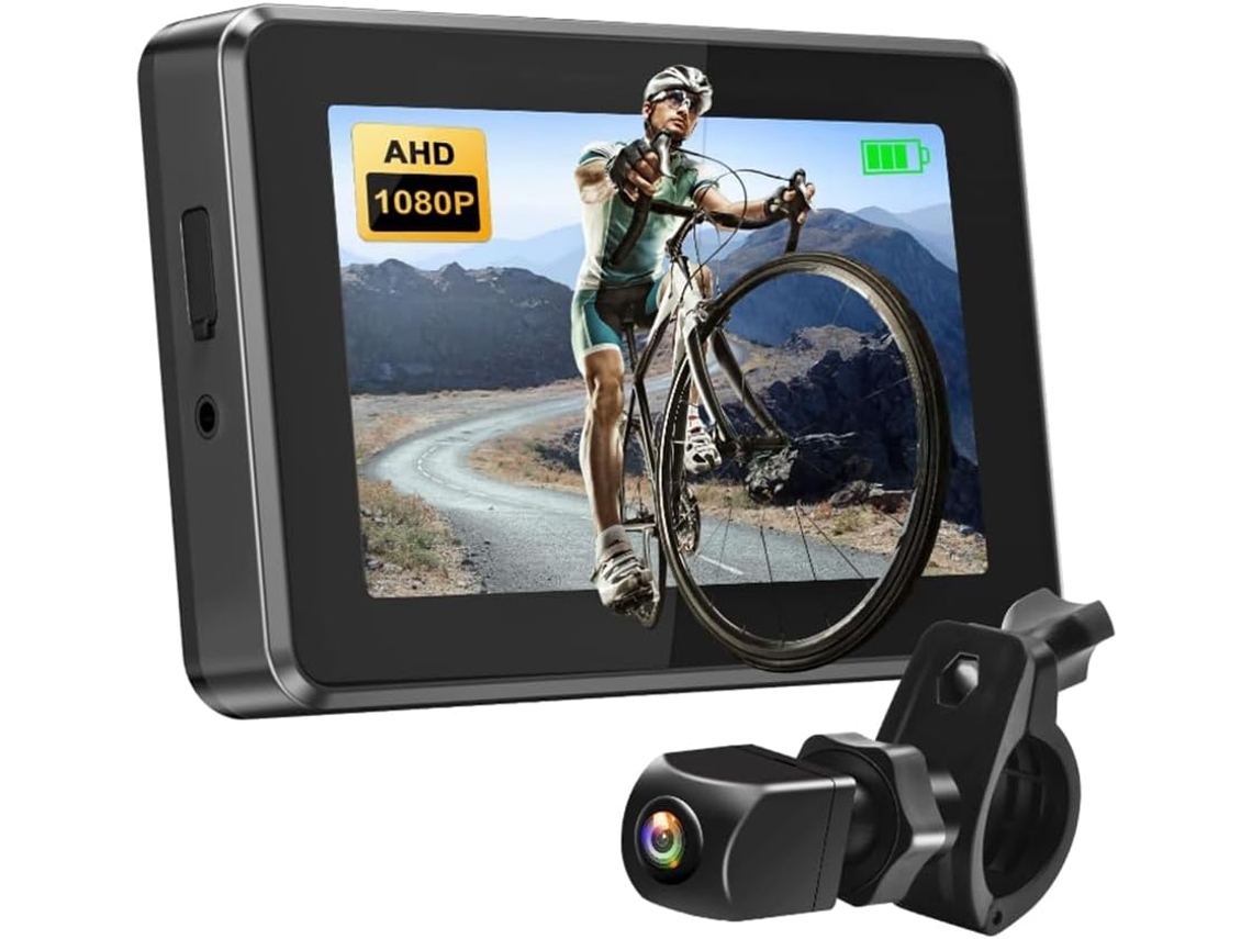 Espejo Retrovisor Para Bicicleta 1080p, Cámara De Visión Trasera Con Pantalla De 4,3 Pulgadas, Visión Nocturna, Manillar De Montaña.
