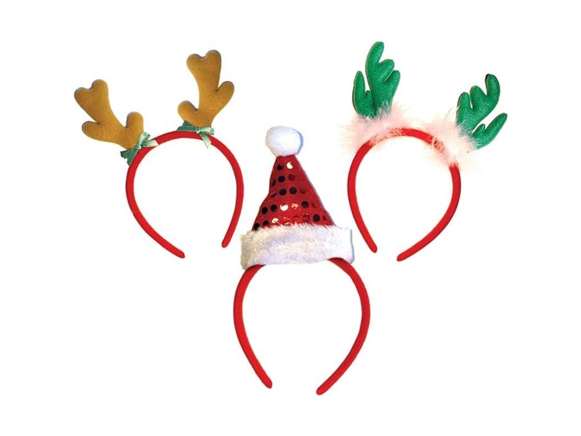 Tiara Navideña Para Mujer: Astas De Reno Y Gorro De Papá Noel. Tallas Para Niños Y Adultos.