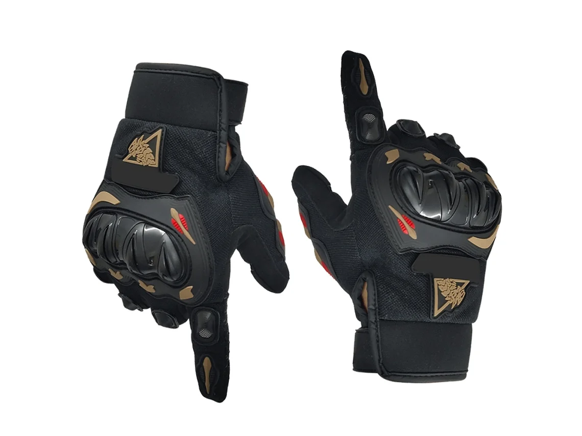 Guantes de moto para hombre y mujer con pantalla táctil, para competición, ciclismo, escalada y motocross (marrón)