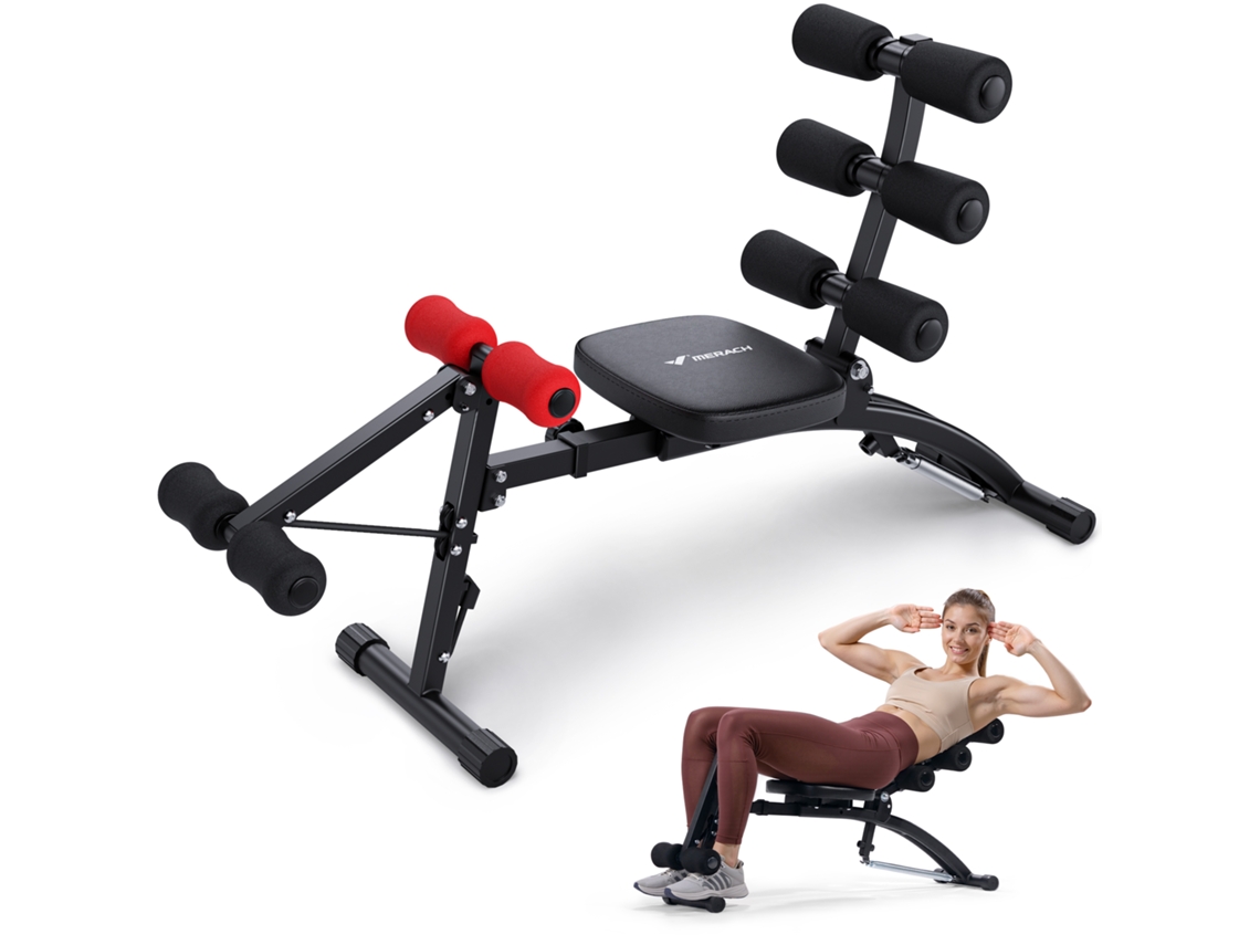 Banco de pesas multifuncional ajustable Merach, ideal para fortalecer los músculos abdominales, ideal para fitness en casa, máx. 130 kg