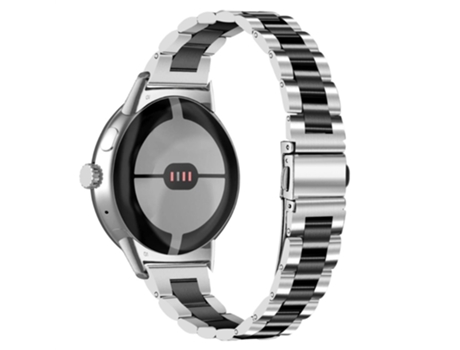 Correa de acero inoxidable 3 cuentas para Google Pixel Watch - plata/negro