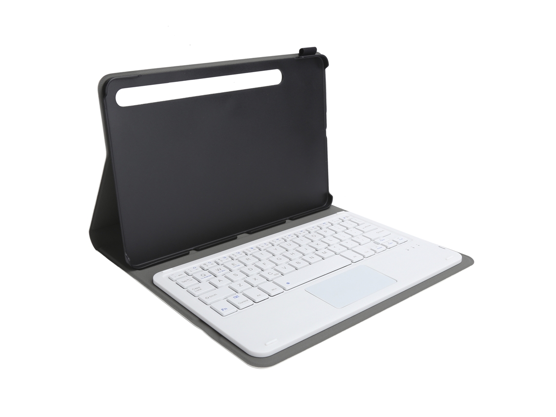 Funda de piel sintética desmontable con teclado Bluetooth y panel táctil para Samsung Tab S7 T870 T875 (dorada)