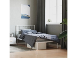 Estructura Cama Sin Colchón Con Cabecero Metal Blanco 107x203cm
