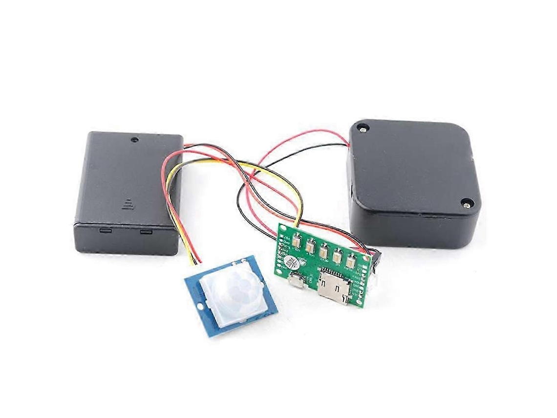 Kit de reproducción de voz y música MP3 DIY con módulo de grabación de sonido con sensor PIR, compatible con descarga USB y TF para automóvil.