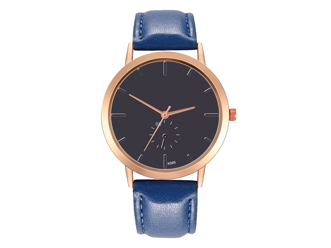 Reloj De Pulsera Analógico Para Mujer Con Correa De Pu Azul Marino - Movimiento De Cuarzo
