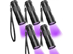 Black Light Uv Light Lamp Set Of 5 Uv Lamps With 12 Leds 395 Nm Uv Hand Lamp Urine Detector For Dried Urine Stains Of Dogs And Cats GOKOCO