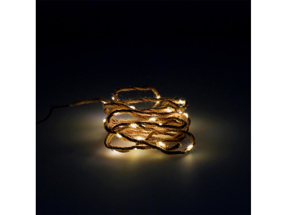 Guirnalda luces navidad led cuerda 30 microled blanco calido luz navidad interiores ip20. a pilas 3 aa (no incluidas)