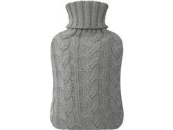 2026da-botella De Agua Caliente Con Funda Tejida, Alivio De Dolores De Cuello Y Hombros, Gris 2l