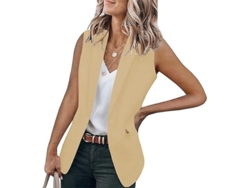 2026-chaleco Sin Mangas Para Mujer Casual Traje Blazer Outwear Otoño Invierno Primavera