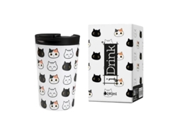Vaso térmico de viaje de 260 ml. I Drink Cat, color blanco