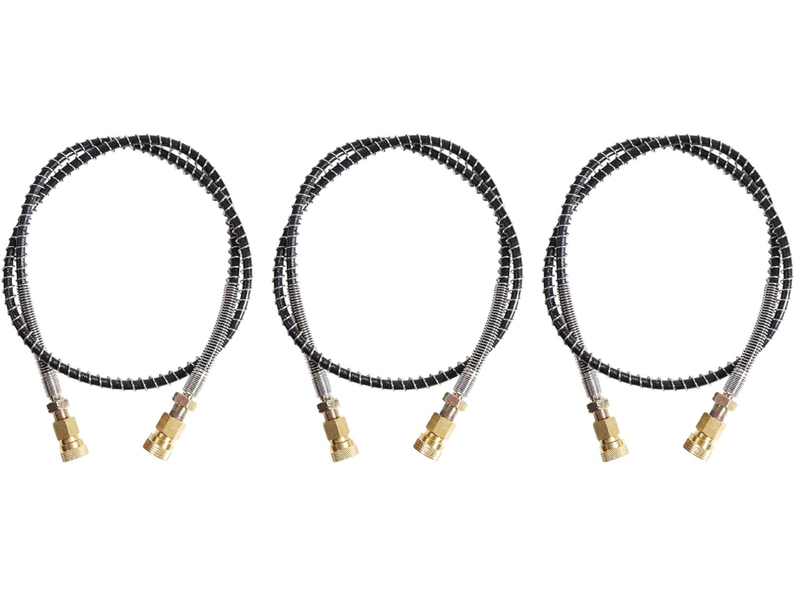 3 Mangueras De Resorte En Espiral De 100 Cm De Largo Para Llenado De Bombas Neumáticas Pcp, De Nailon Negro.