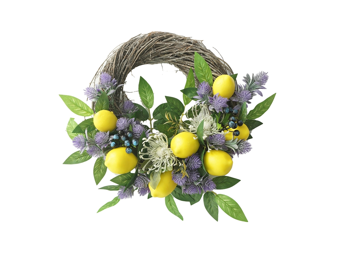 Guirnalda decorativa para dintel de puerta, lavanda y limón.