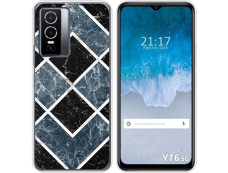 Carcasa para Vivo Y76 5G TUMUNDOSMARTPHONE Dibujos Mármol 06 Multicolor