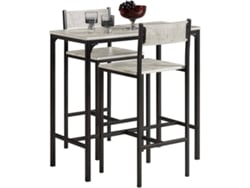 Conjunto de Comedor SOBUY (Gris Negro - MDF y Metal - 89x45x87cm)