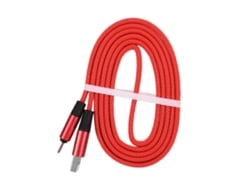 2 Pcs Cable De Carga Y Datos Micro Usb De Aleación De Aluminio Trenzado Color Rojo