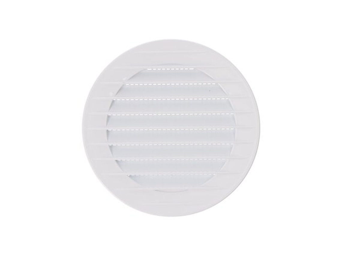 Rejilla De Ventilación Redonda Empotrable Con Mosquitera Fabricada En Abs De Color Blanco Ø9cm Ø12cm Edm