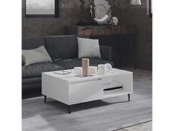 Mesa de Centro de Apoyo 90X60X35 Cm Contrachapado Blanco