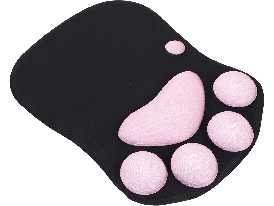 Alfombrilla De Ratón Para Oficina Y Hogar, Resina Y Poliéster, Diseño De Huella De Gato, Cojín Cómodo.