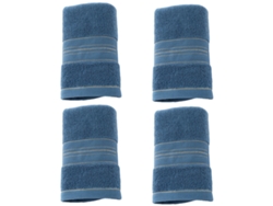 Conjunto de Toallas de Manos NEVEANCE Secamanos Tiras Absorbente Algodón Azul - 4pcs (35x75cm)