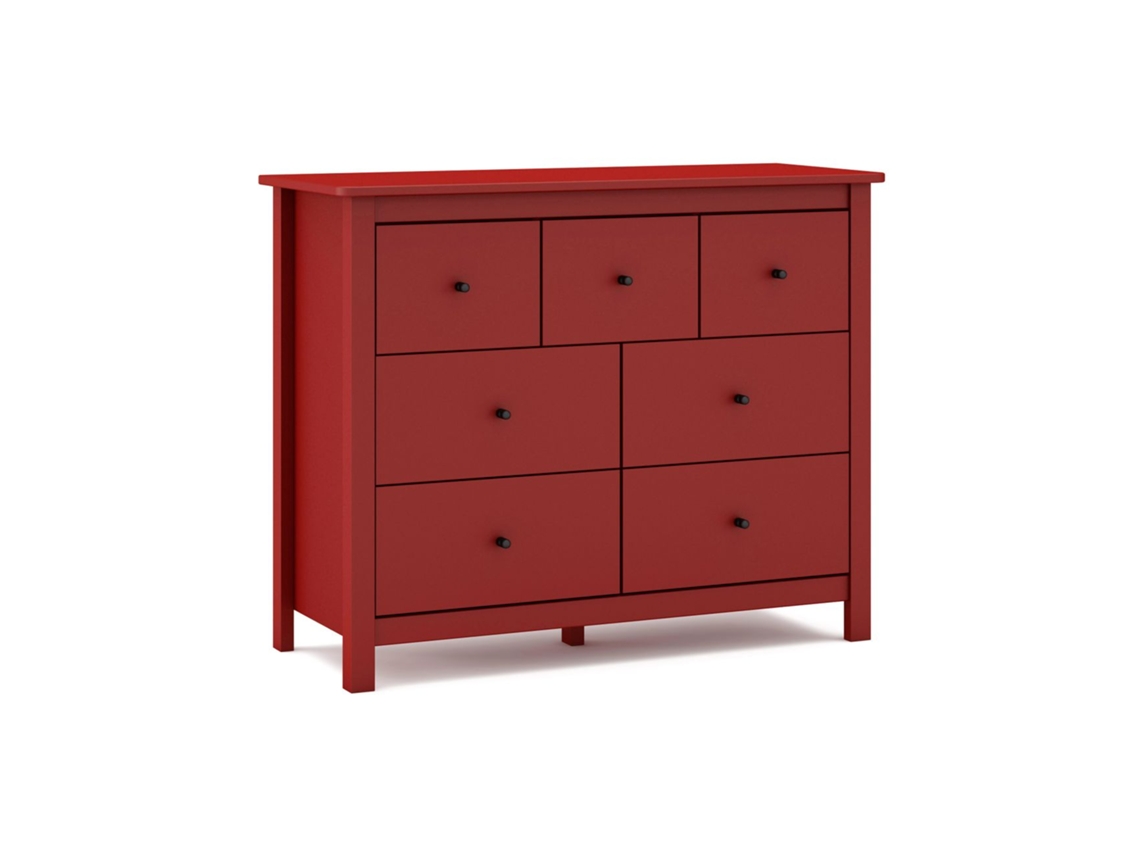 Cómoda Sail 7 cajones Crimson Red 110 x 40 x 80 cm